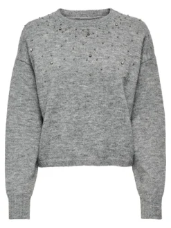 Nami Sparkle Striktrøje, Dark Grey Melange, XL