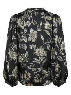 Nani Canvas Flower Bluse, Dark Navy, 36