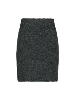 Naria Fluffy Knit Nederdel, Antracit, 40