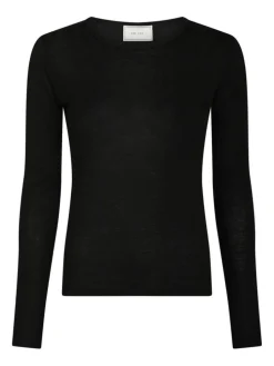 Nella Fine Rib Bluse, Black, 38