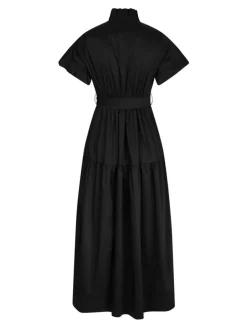 Nellie Poplin Kjole, Black, 36