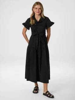 Nellie Poplin Kjole, Black, 36