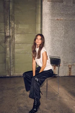 New Zip Track Bukser, Black, L