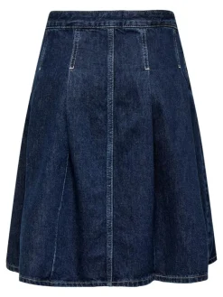 Nina Pleated Nederdel, Dark Blue Denim, XS