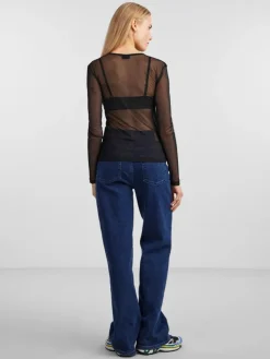 Ninni Mesh Bluse, Black, L