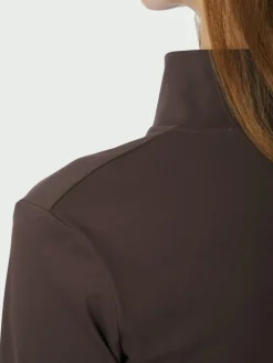 Nolana Zip Bluse, Chocolate Brown, 36