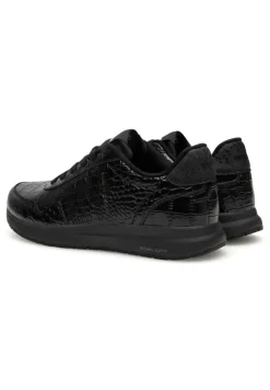 Nora Natural Soft Croco Sneakers, Black, 42