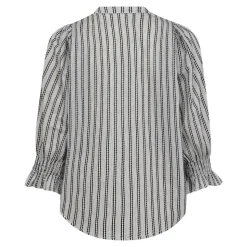 NoraCC Frill Bluse, Whiteblack, XS