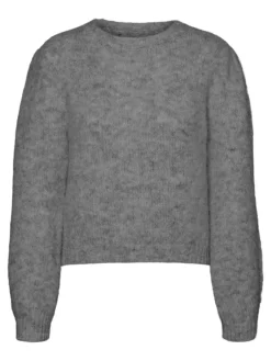 Novah Striktrøje, Medium Grey Melange, XL