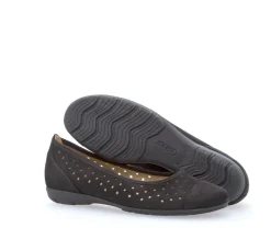 Nubuck Lavato Ballerinasko, Sort, 40.5