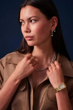 Occhio Ørerings Vedhæng, Guld/Hvid