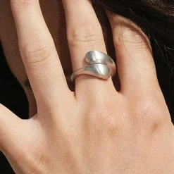 Ocean Flow Duo Ring, Silver, 56