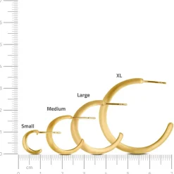 Ocean Flow Large Øreringe, Gold Plated
