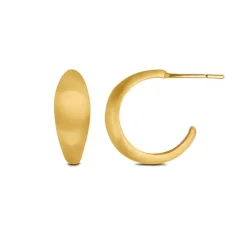 Ocean Flow Medium Øreringe, Gold Plated