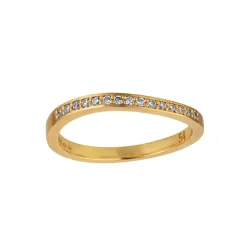 Ocean Flow Sparkle Band Ring, Gold Plated, 52
