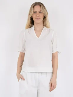Odesa Linen Bluse, Hvid, 38