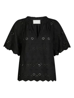 Odet Embroidery Bluse, Black, 38