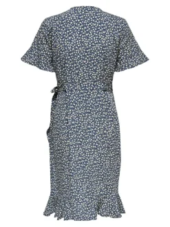 Olivia Wrap Kjole, Blue Mirage, 34