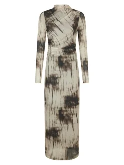 Onessa Faded Mesh Kjole, Dusty Brown, 40