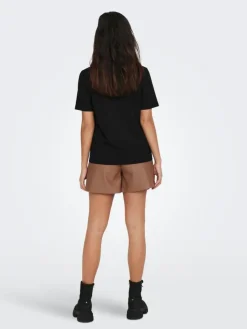 Only Kortærmet T-shirt, Black, XL