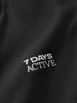 Organic Fitted Crewneck Sweatshirt, Black, M