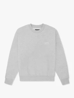 Organic Fitted Crewneck Sweatshirt, Heather Grey, S