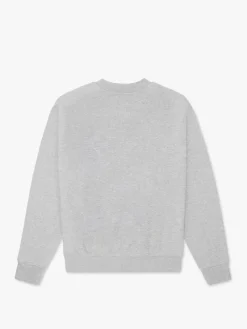Organic Fitted Crewneck Sweatshirt, Heather Grey, S