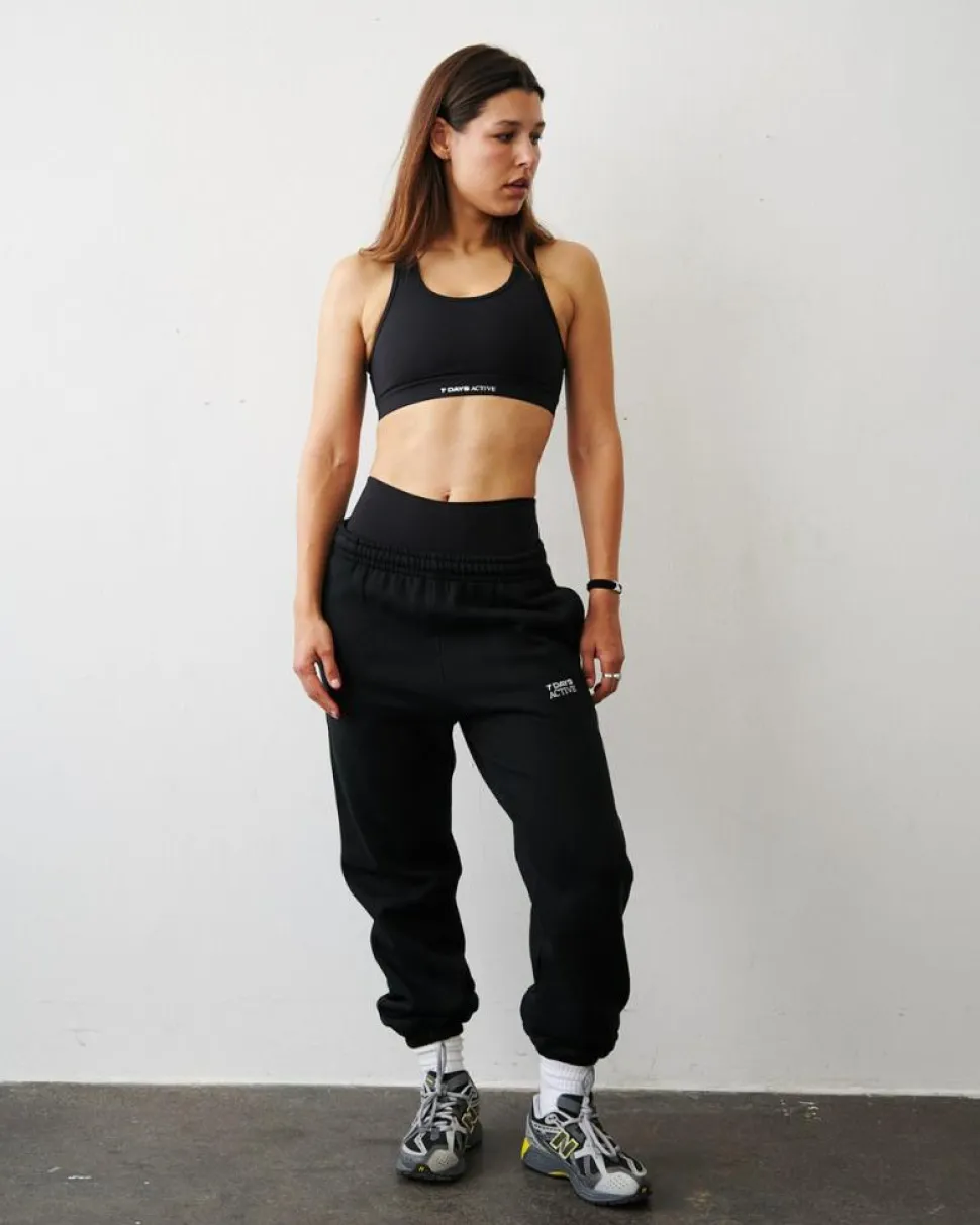 Organic Fitted Sweatpants, Black, S