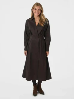 Ottana Poplin Kjole, Chocolate Brown, 42