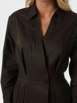 Ottana Poplin Kjole, Chocolate Brown, 42