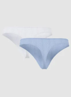 2-pak Trusser, Bright White/Cashmere Blue, L