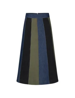 Patch Denim Lino Nederdel, Mix Blue Denim, 36