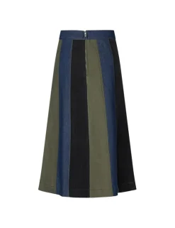 Patch Denim Lino Nederdel, Mix Blue Denim, 36