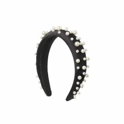 Pearl Bead Hårbøjle, Black