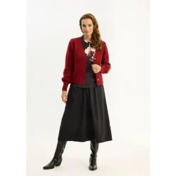 Pearl Cardigan, Burgundy, L