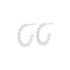 Pearl Øreringe, Gold Plated