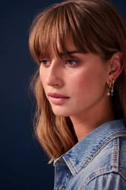 Pendolo Tre Ørerings Vedhæng, Guld/Multi