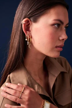 Perla Uno Ørerings Vedhæng, Guld