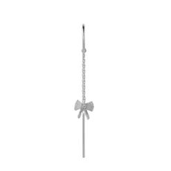 Petit Bow Double Chain Ørering, Silver