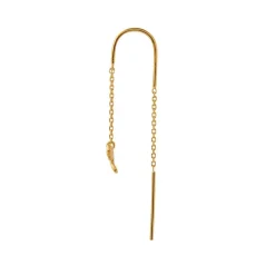 Petit Bow Double Chain Ørering, Goldplated