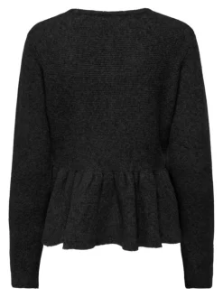 Piruet Peplum Cardigan, Black, XS