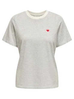 Pisa T-shirt, Cloud Dancer/Light Grey Melange, S