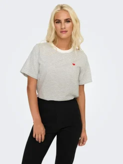 Pisa T-shirt, Cloud Dancer/Light Grey Melange, S