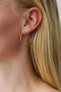 Plain Øreringe, Gold Plated
