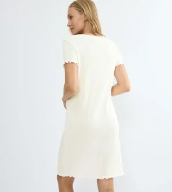 Pointelle Natkjole, Silk White, 46