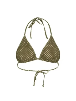 Polka Dot Bel Bikinitop, Dark Olive, M