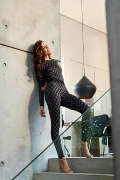 Printed Leggings, Sort, S