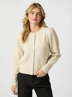 Puli Knit Cardigan, Ivory, 36