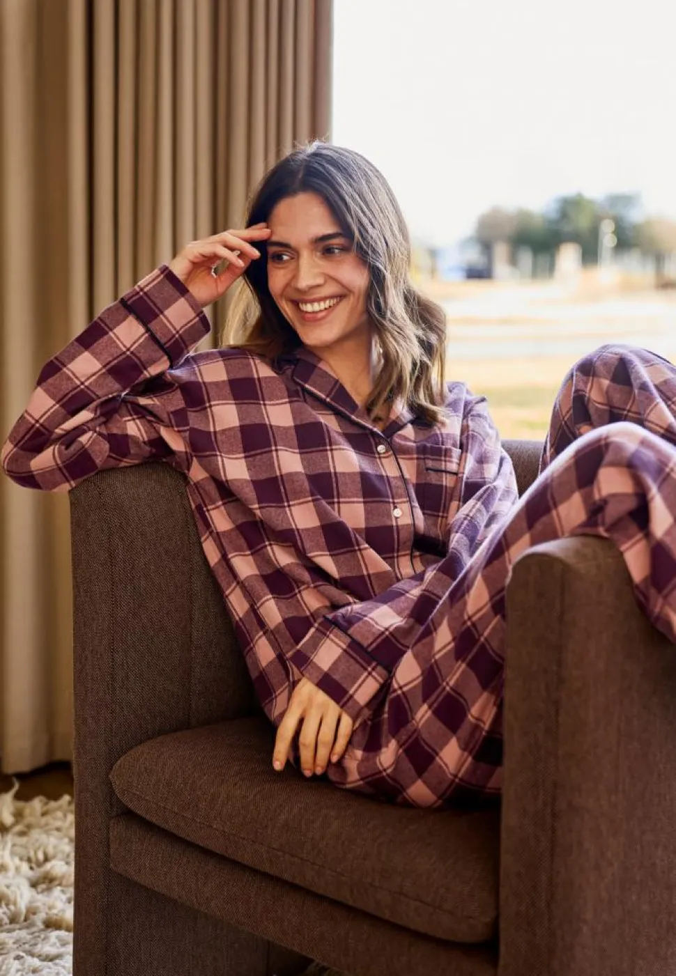 Pyjamasskjorte, Rose, XL