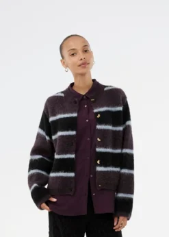 RafaelMD Stripe Cardigan, Winter Stripe, M